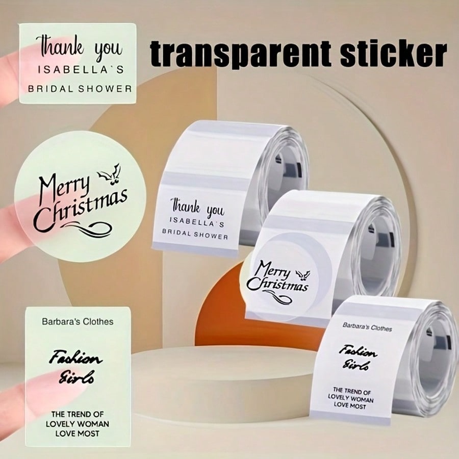 Commercial Label Printing Machine - Adesivos Transparentes para Impressão Térmica, Impermeáveis,