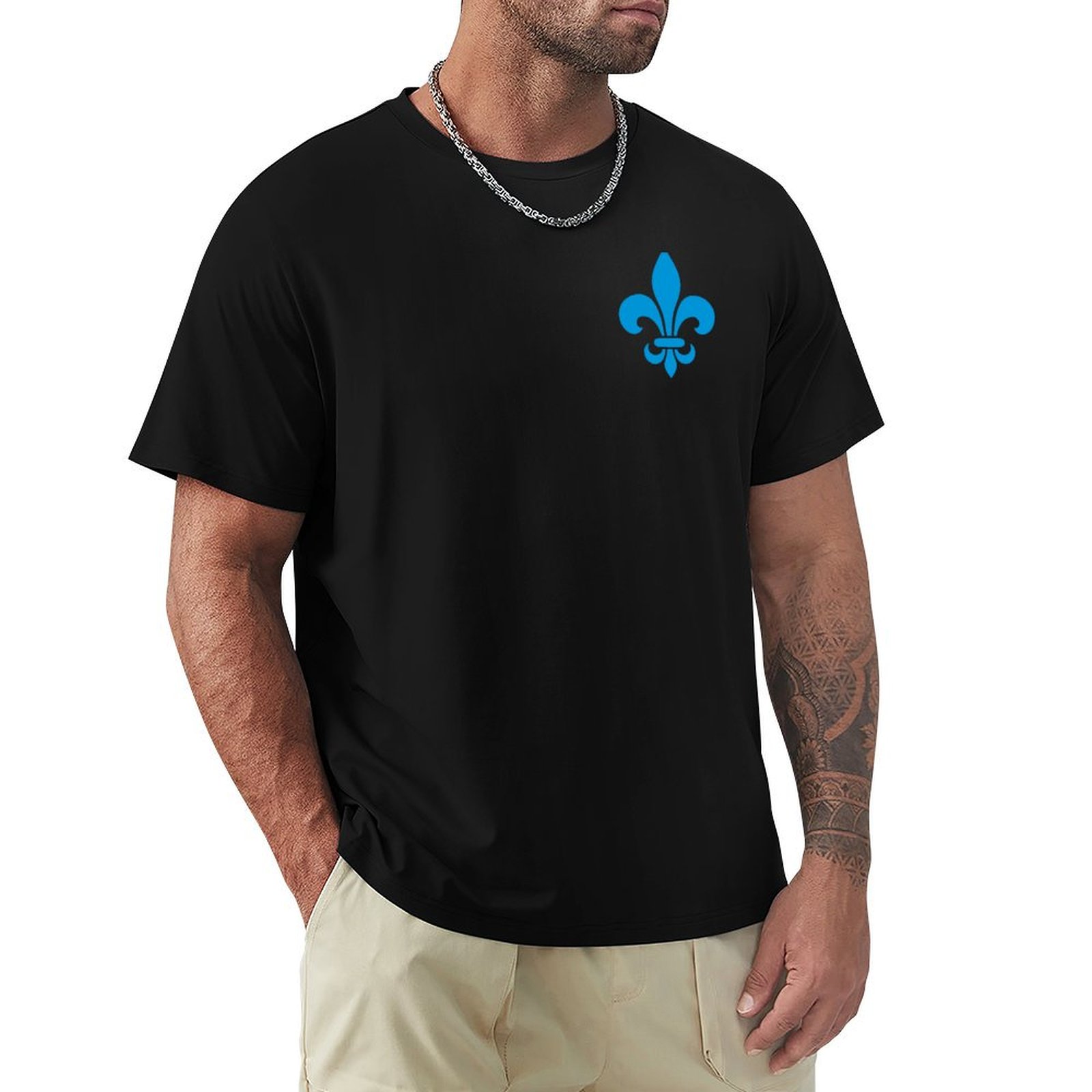 Printing Qc - Quebec França flor-de-lis azul estilo moderno
