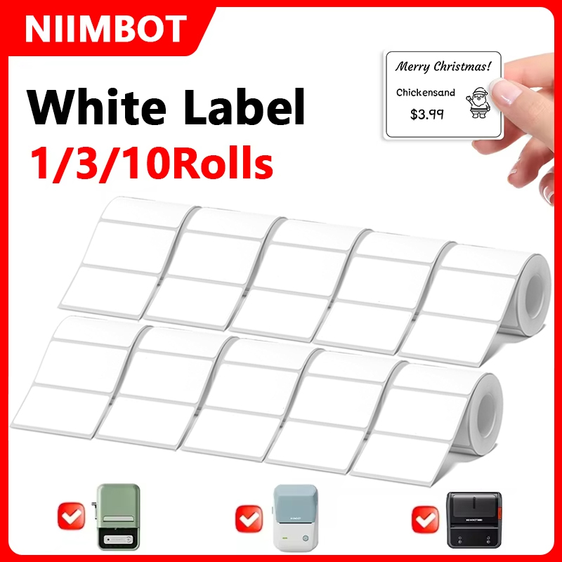 Commercial Printing Types - Niimbot 1/3/10 rolos de etiqueta térmica