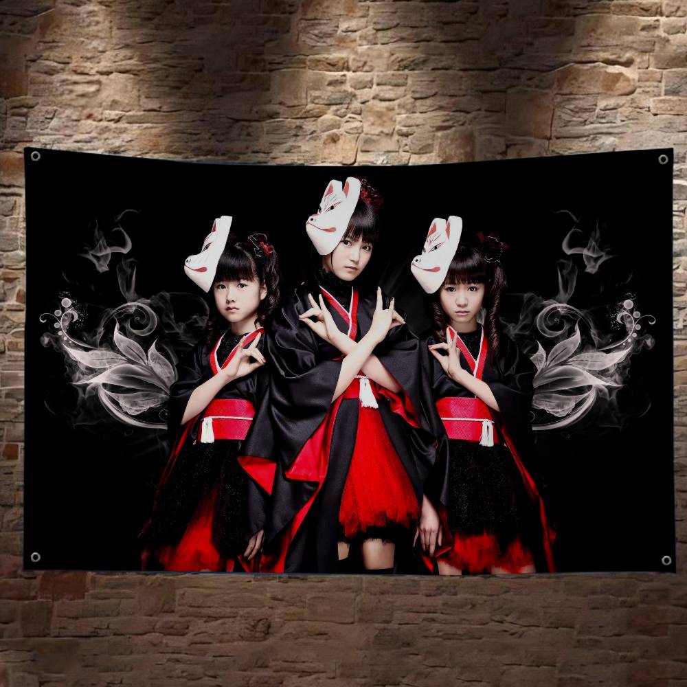 Commercial Printing Company - Bandeira Clássica Kawaii Metal Band B-Babymetal