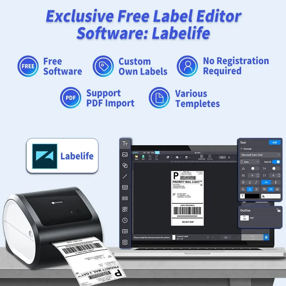 Impressora de envio bluethooth - Commercial Label Printing Machine avaliação e preço