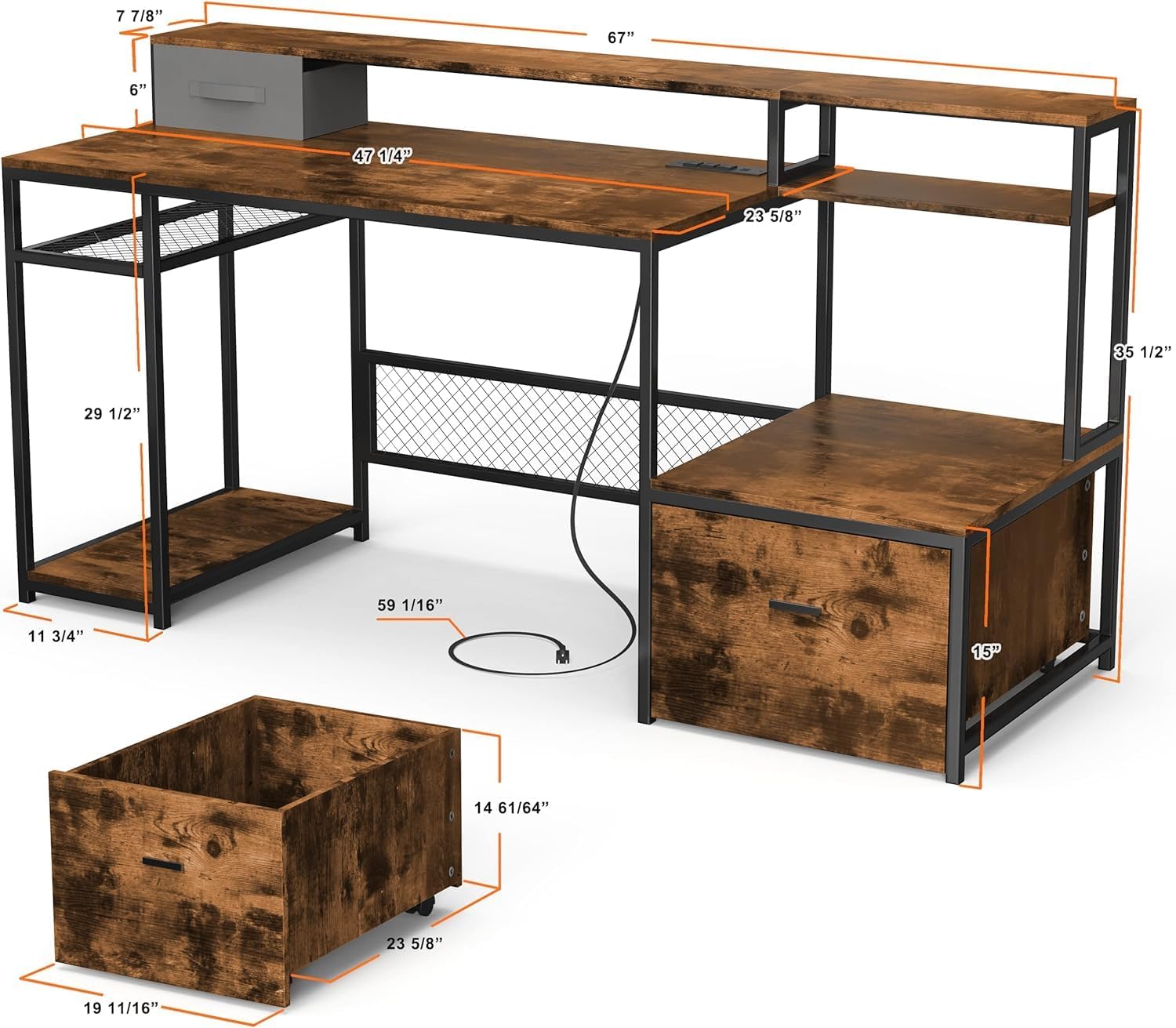 Mesa de Computador Moderna com - Commercial Printer avaliação e preço